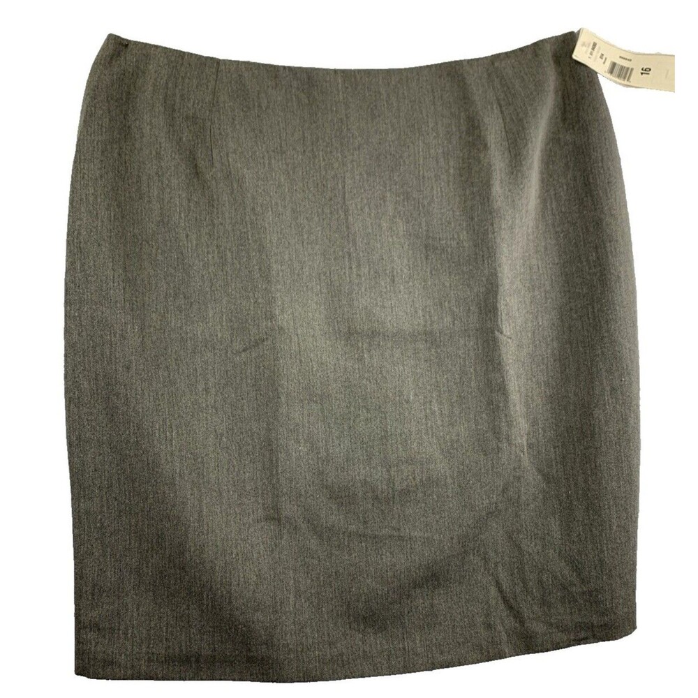 NWT Gray Lined Zip Up Pencil  Straight Skirt Alia Women's Size 16